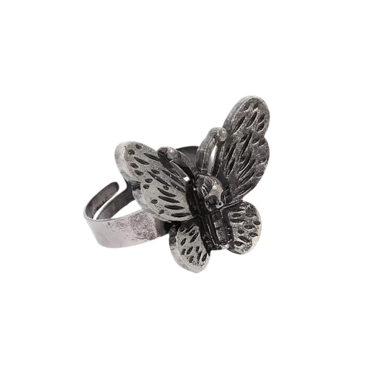 Skull butterfly ring