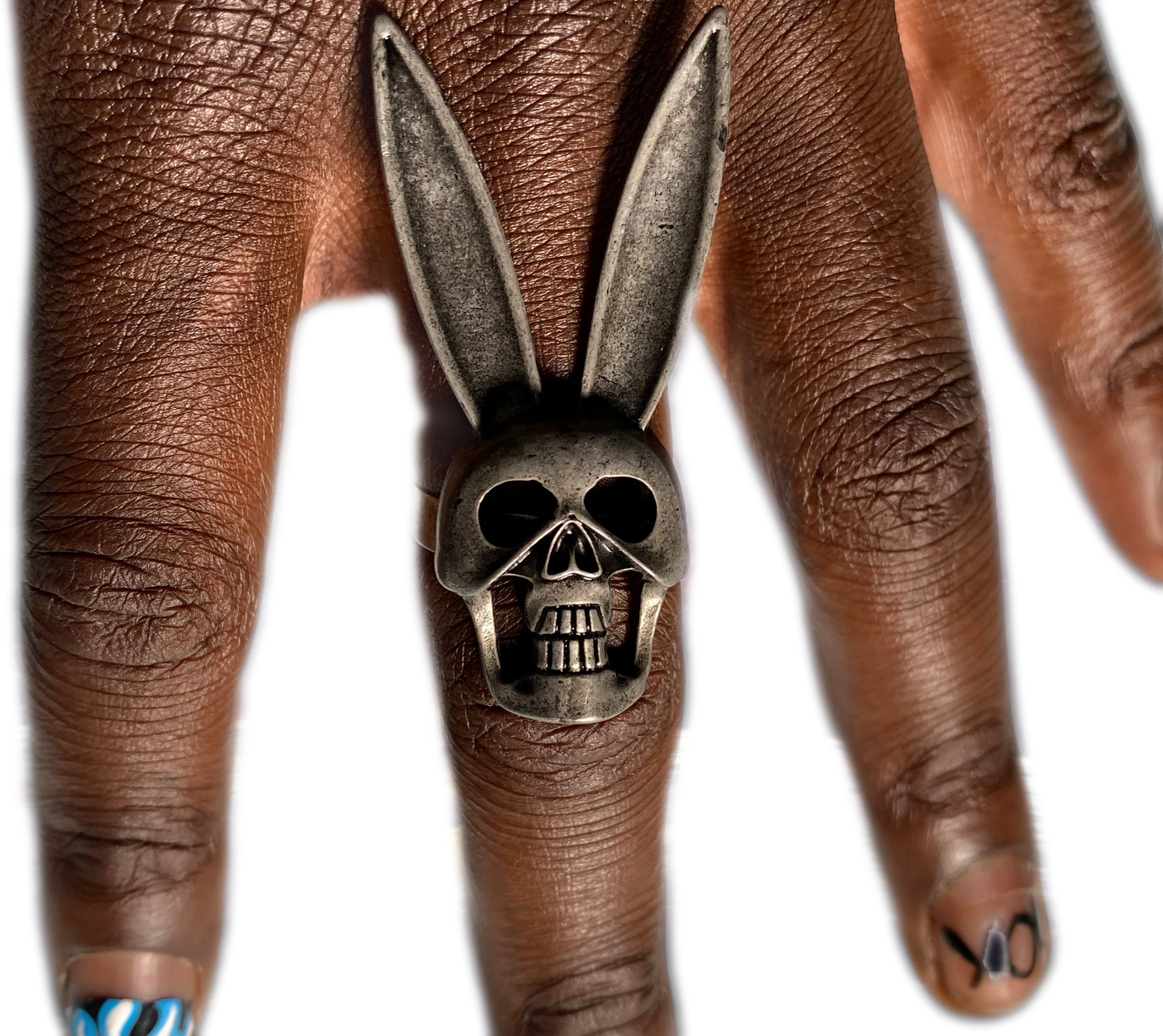 Big Ear Bunny Skull Ring