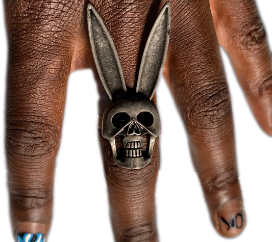 Big Ear Bunny Skull Ring