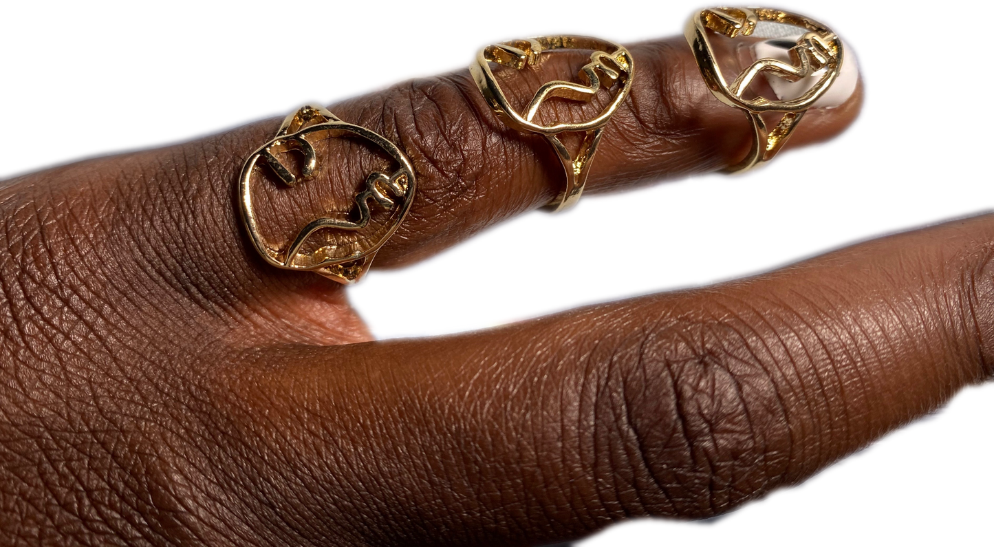 Gold Face Rings