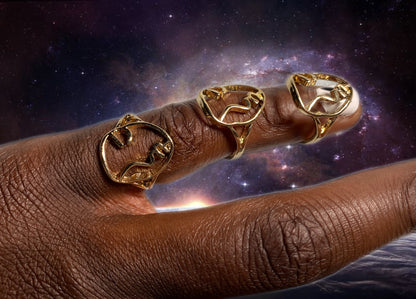 Gold Face Rings